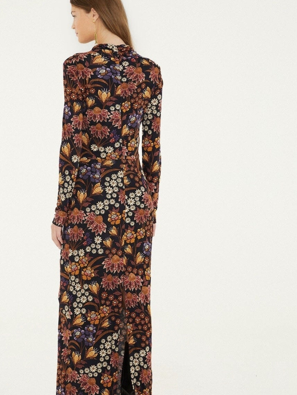 FARM Rio Black Multi Floral Twist-Front Long Sleeve Maxi Dress - Picture 2 of 4